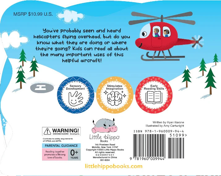 High-Flying Helicopter Children’s Books Ages 0-5 | Sensory Development Book