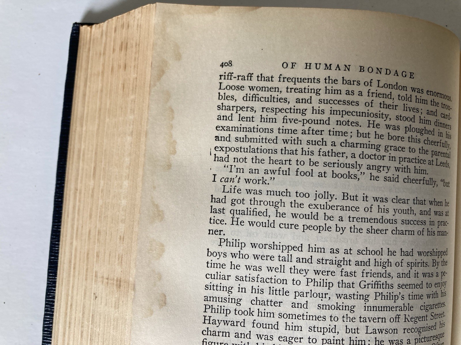 Antique 1915 Of Human Bondage by W. Somerset Maugham Hardcover Book