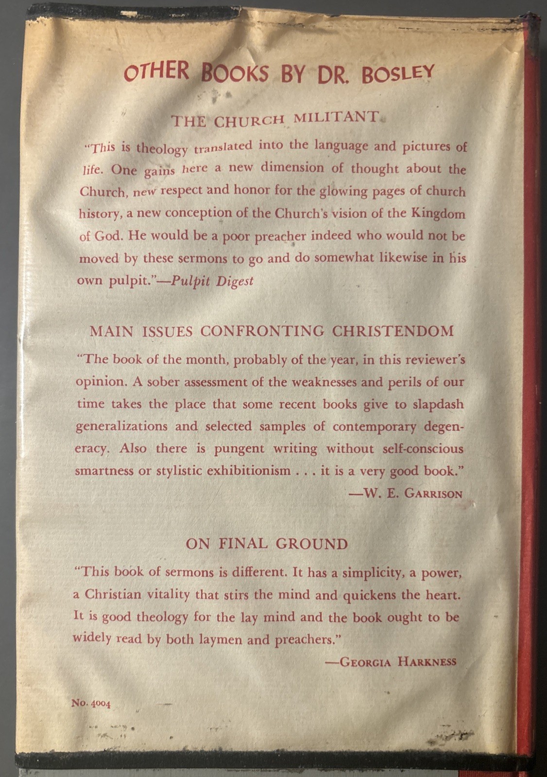 Preaching on Controversial Issues by Harold A. Bosley 1953