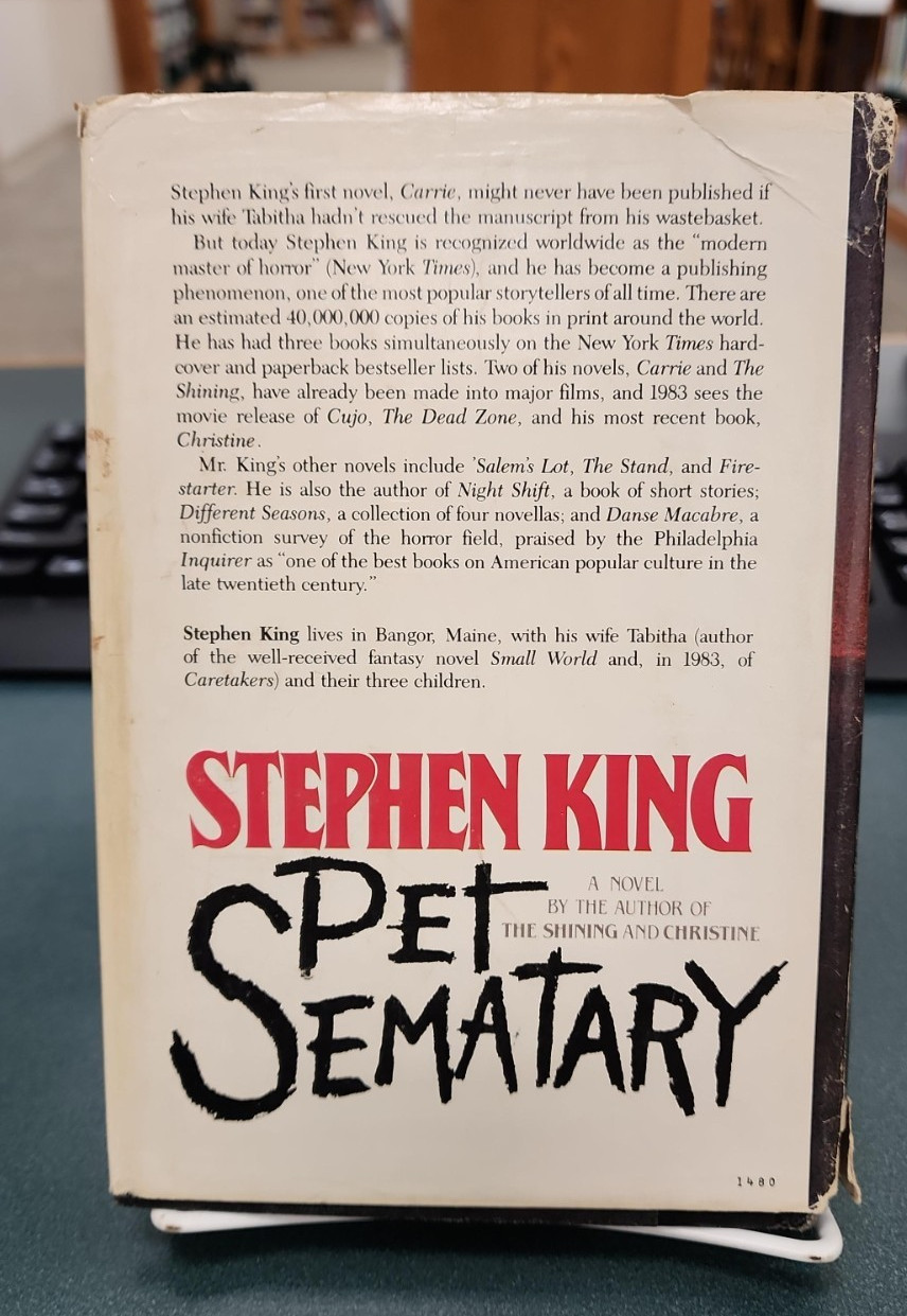 Pet Sematary by Stephen King Book Club Edition Hardcover Dust Jacket 1983