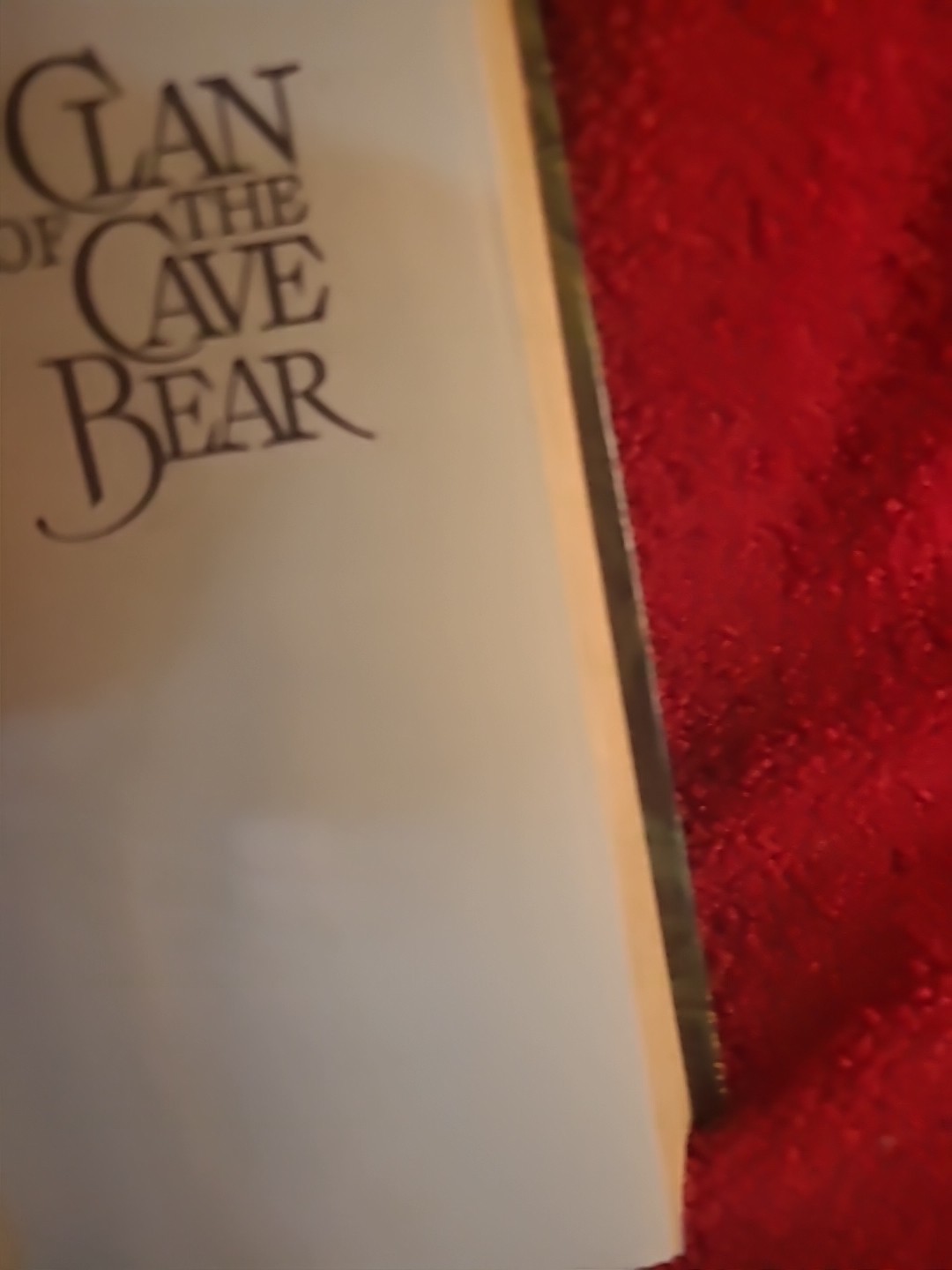 Hardcover first edition of the novel The Clan of the Cave Bear by Jean M. Auel.