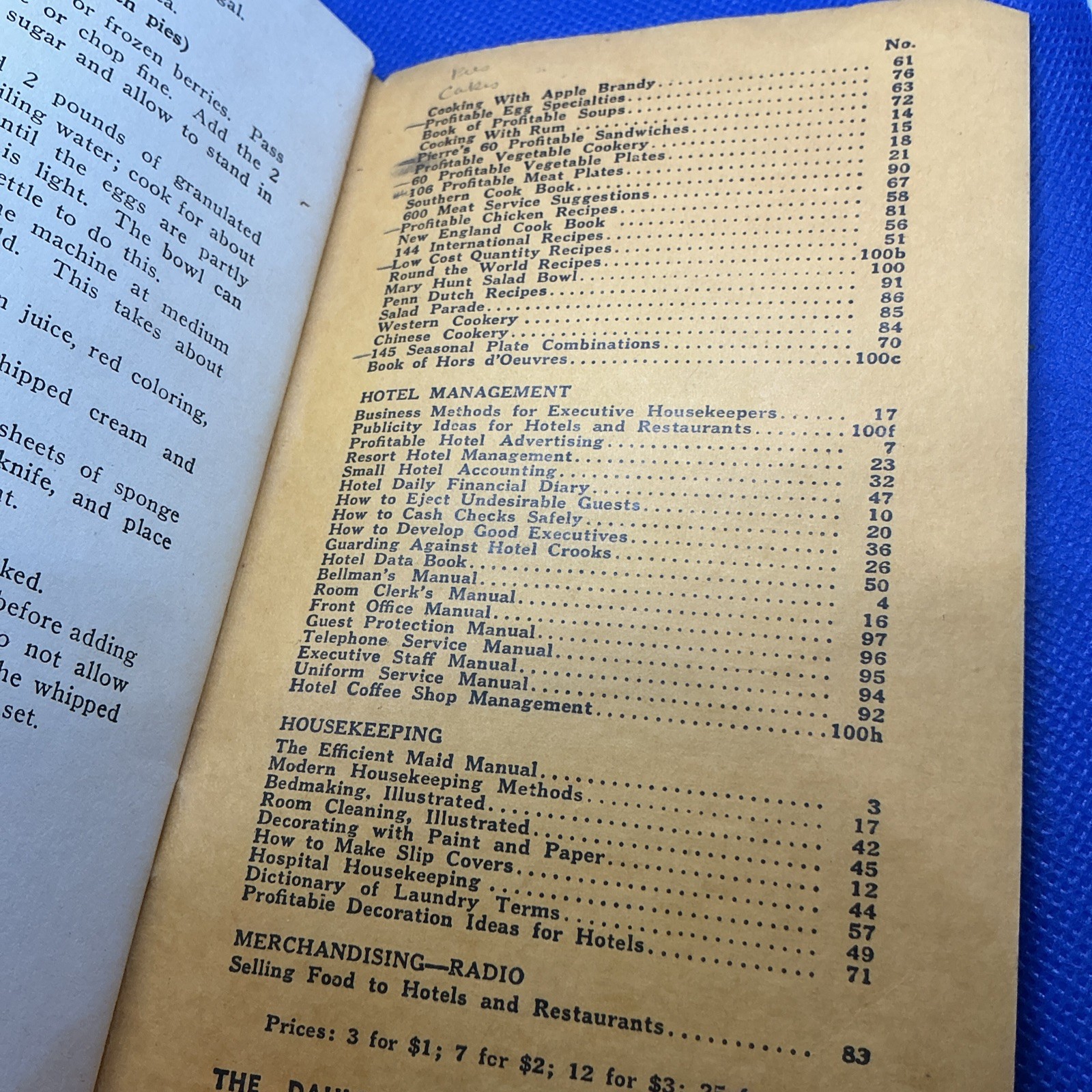 Pie Baking Secrets #38 Hospitality Pocket Book SC Dahl Alice Easton Rare & HTF