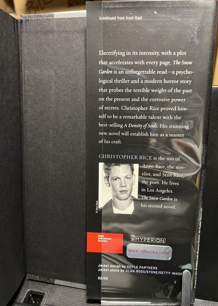 The Snow Garden : A Novel by Christopher Rice (2002, HC,1st/1st) *SIGNED*