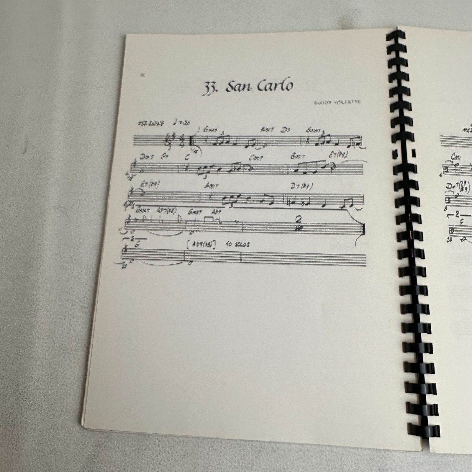 The Buddy Collette Songbook 1985 Signed Tablature Instrumental Ring/Wire Bound