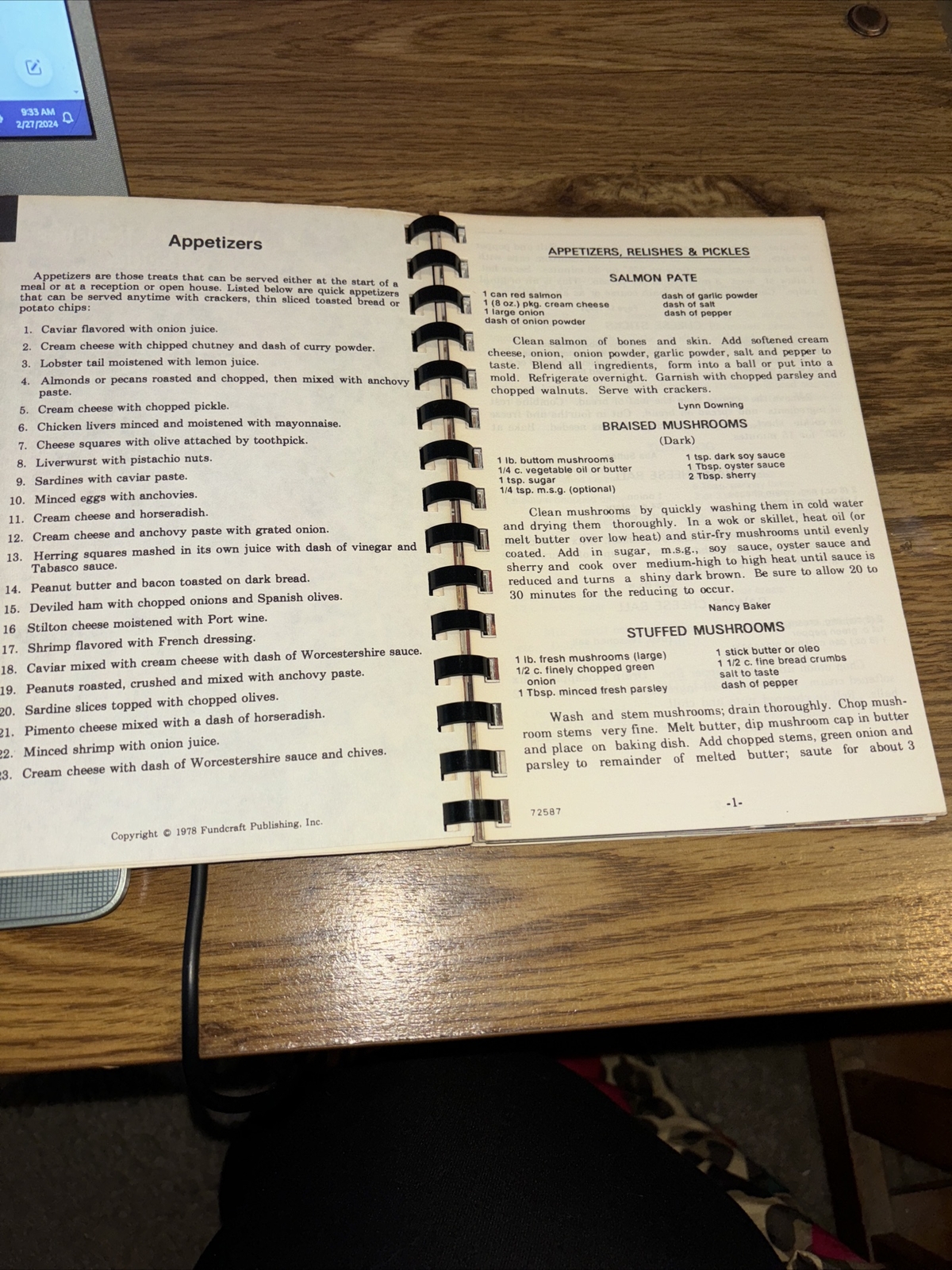 Cherished Recipes Cookbook, 1988 Gunnisonville Church , Lansing MI