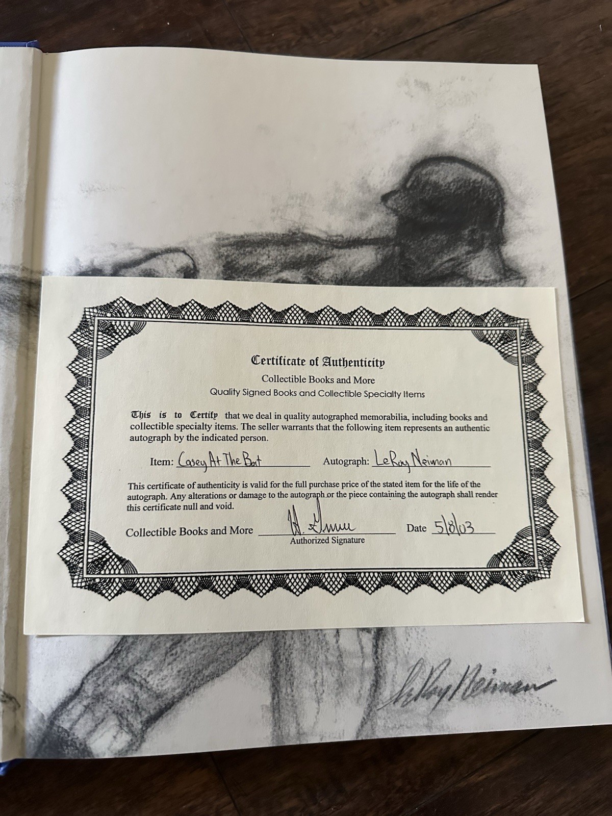 1. “Casey at the Bat Signed by LeRoy Neiman – w/ COA – Excellent Condition!”
