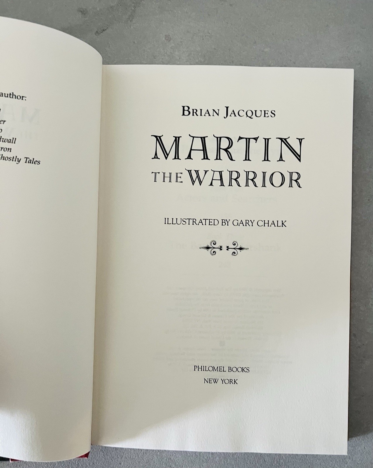 Martin The Warrior by Brian Jacques 1994 Hardcover American 2nd print HC/DJ