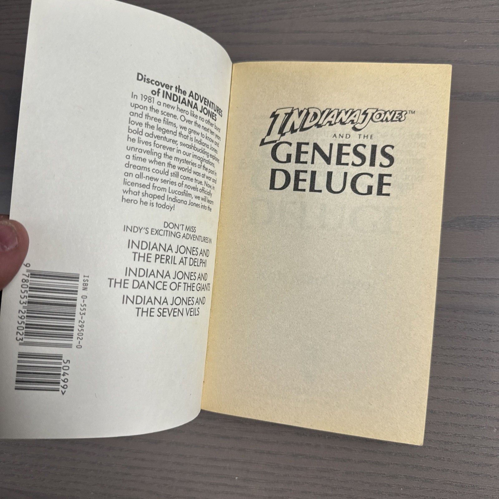 Indiana Jones and the Genesis Deluge (A Bantam Falcon Book) By Rob MacGregor PB