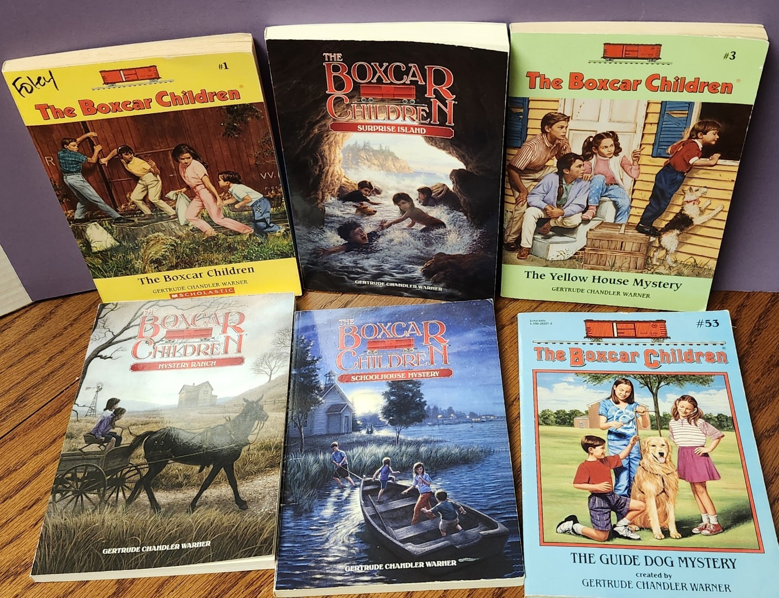 Lot of 6 Boxcar Children Books Gertrude Chandler Warner #1 #2 #3 #10 #53 Mystery