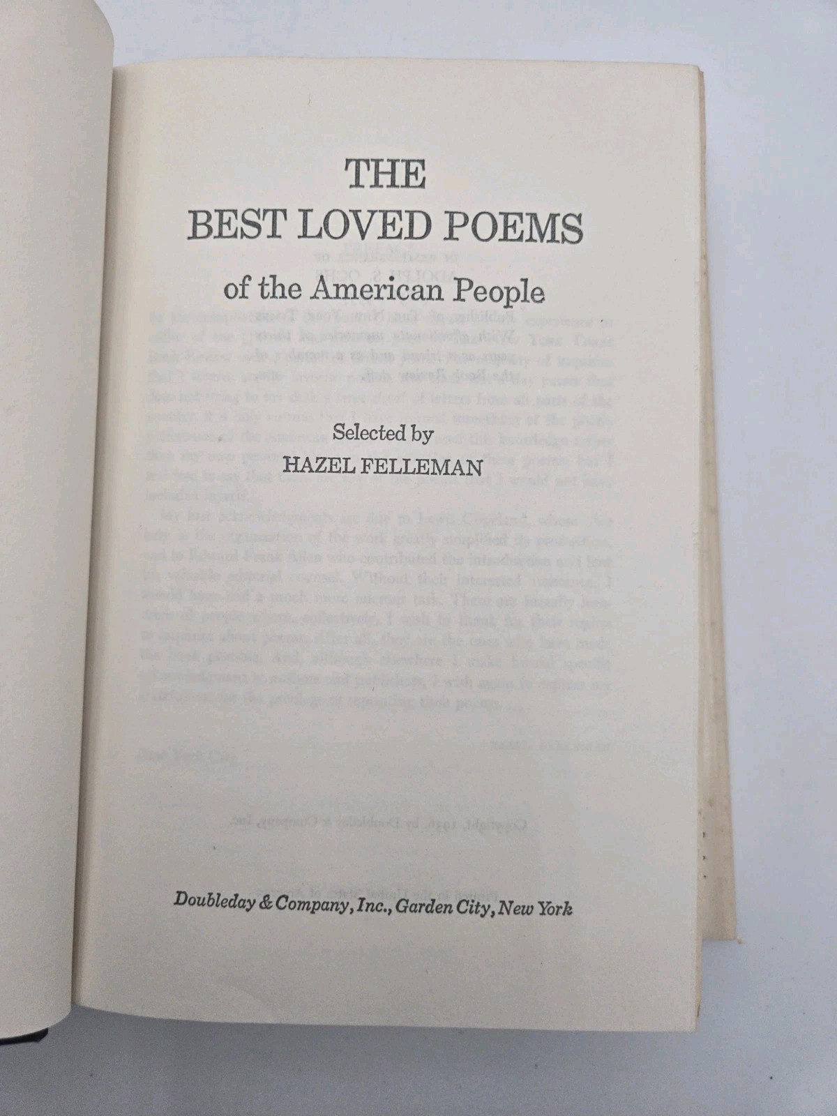 The Best Loved Poems of the American People, (1936 HCDJ) Hazel Felleman J85