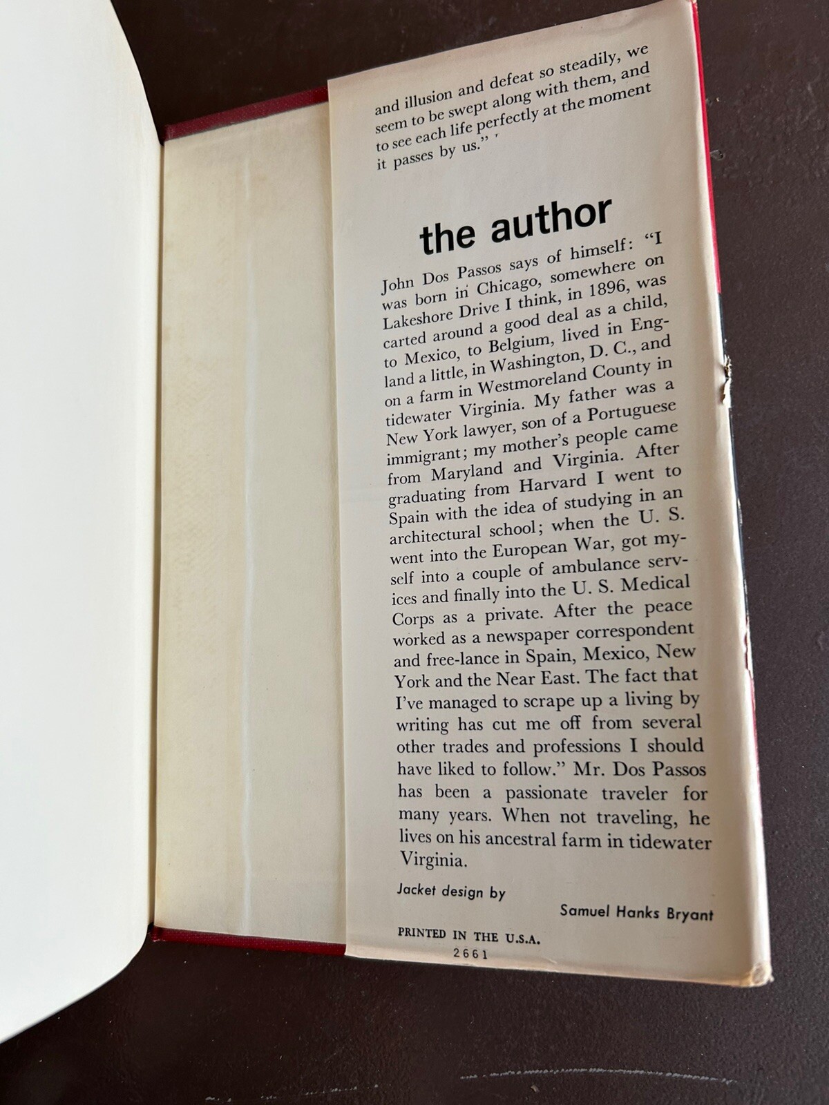 USA Trilogy by John Dos Passos; The 42nd Parallel; 1919; The Big Money 1960 HCDC
