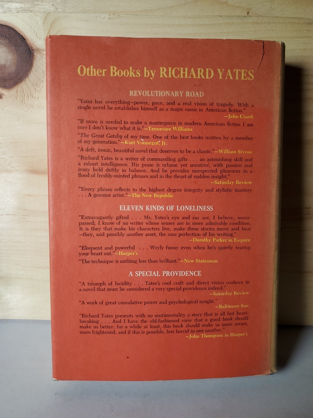 Disturbing the Peace Richard Yates 1975 1st Edition Delacorte Hardcover
