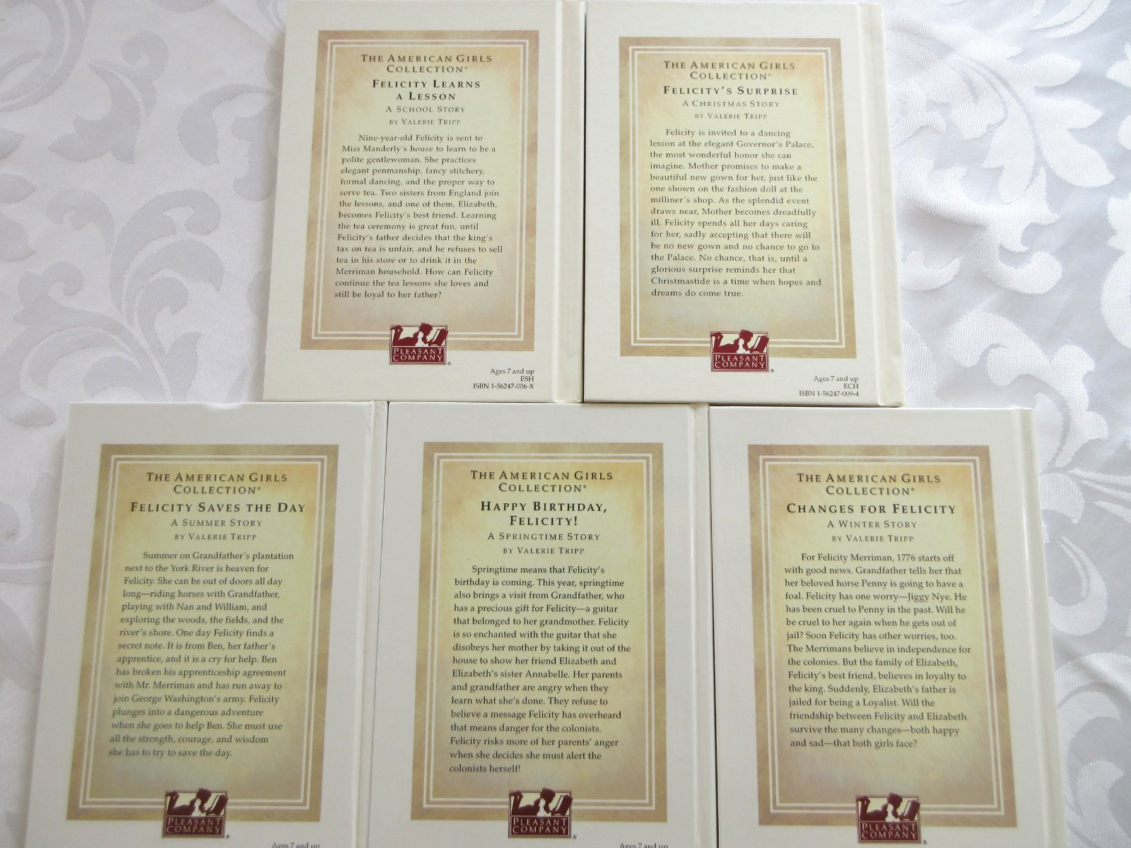 AG Pleasant Company FELICITY Hardcover BOOK Set -5, 1st PRINTING, 1ST ED. 1991