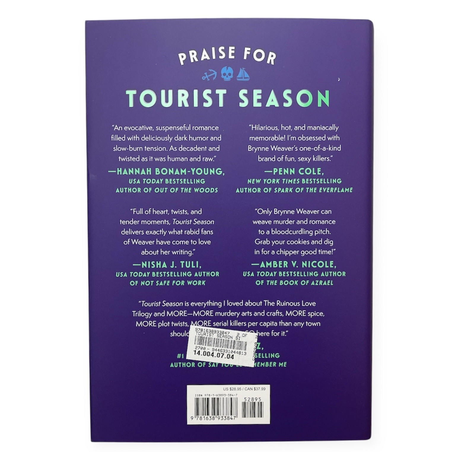 Tourist Season By Brynne Weaver (2025 Signed 1st Ed. Hardcover) New
