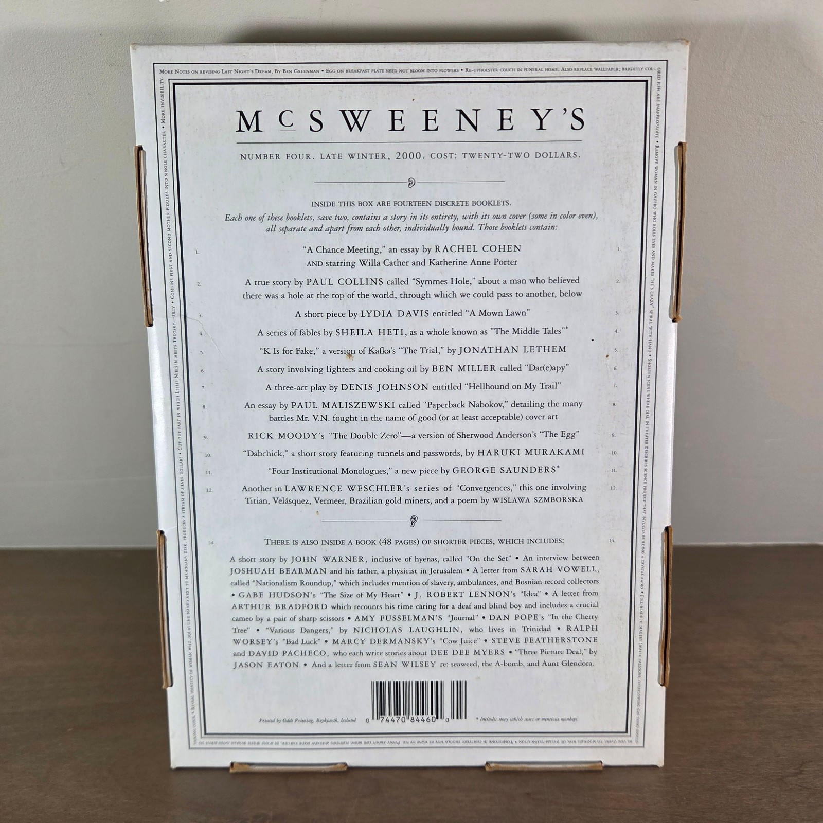 McSweeney’s No. 4 Boxed Set (2000) Denis Johnson Murakami Saunders