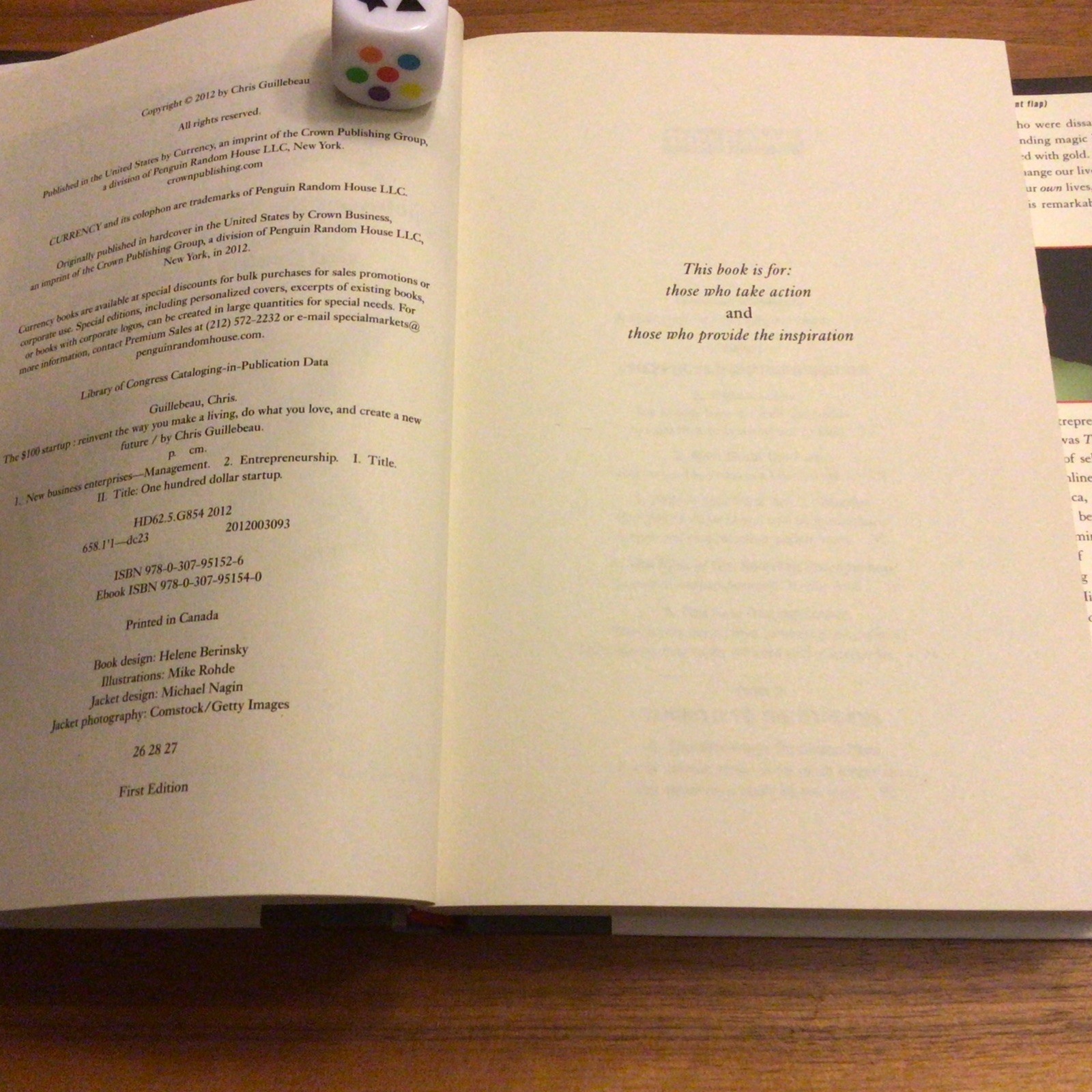 The $ 100 Startup By Chris Guillebeau Hardcover Book First Edition (2012)