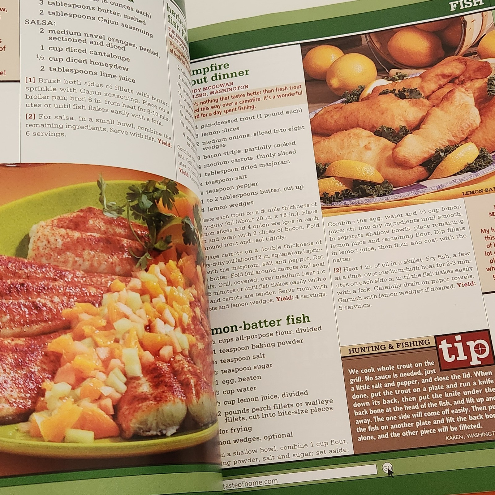 Taste Of Home Hunting And Fishing Cookbook Hardcover Color Readers Digest