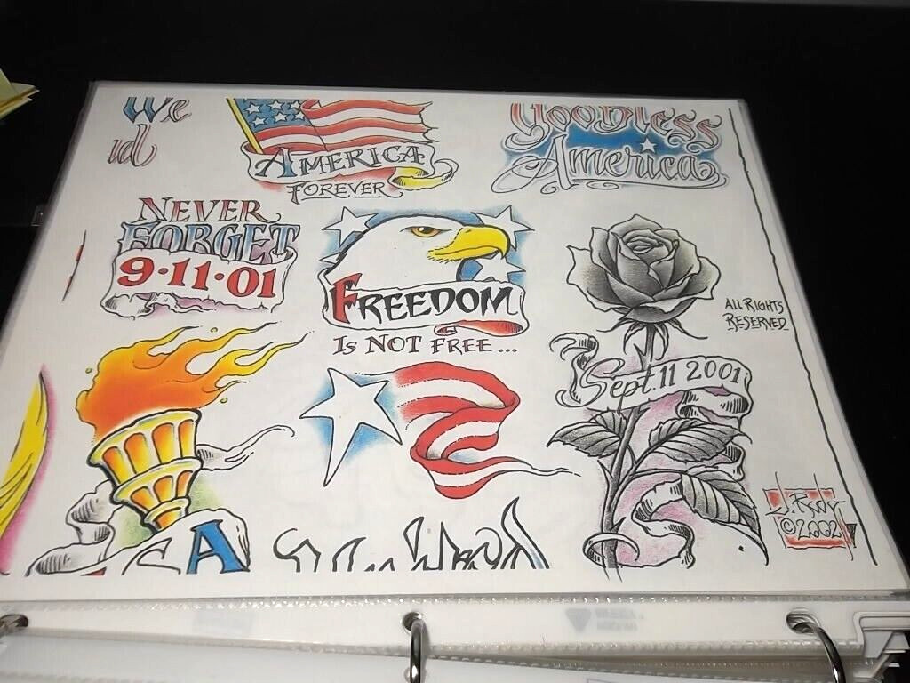 3 ring notebook Tattoo flash Varied artists Circa 2000 and up