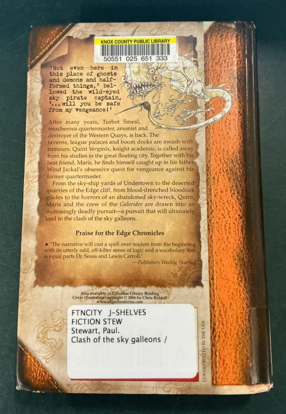 Clash of the Sky Galleons by Stewart & Riddell 2006 HC David Fickling ex-library