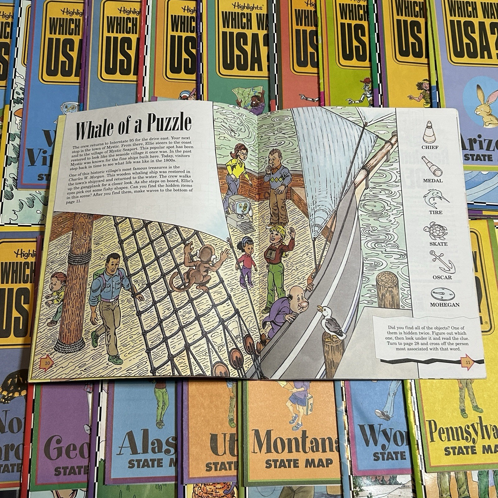 Lot of 33 Highlights Which Way USA Magazine State Activity Puzzle Book W/ Maps