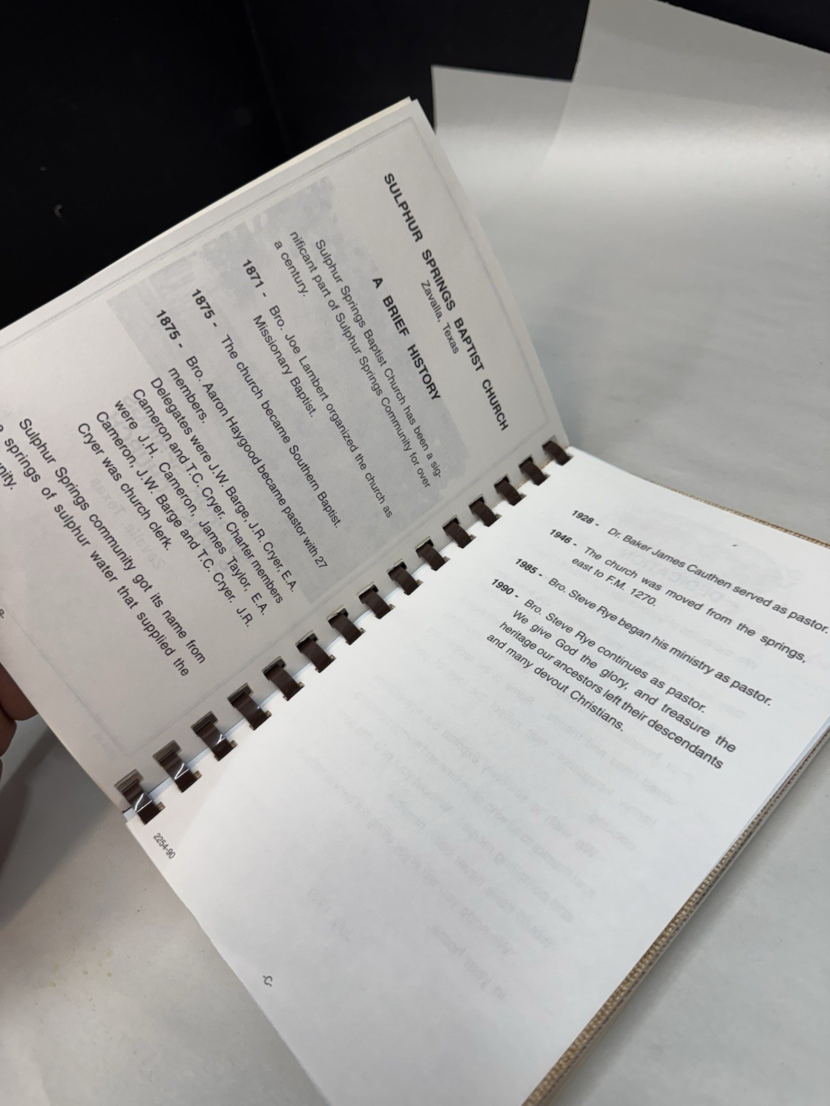 Zavalla Texas Sulphur Springs Baptist Church 1990 cookbook 134 Pages