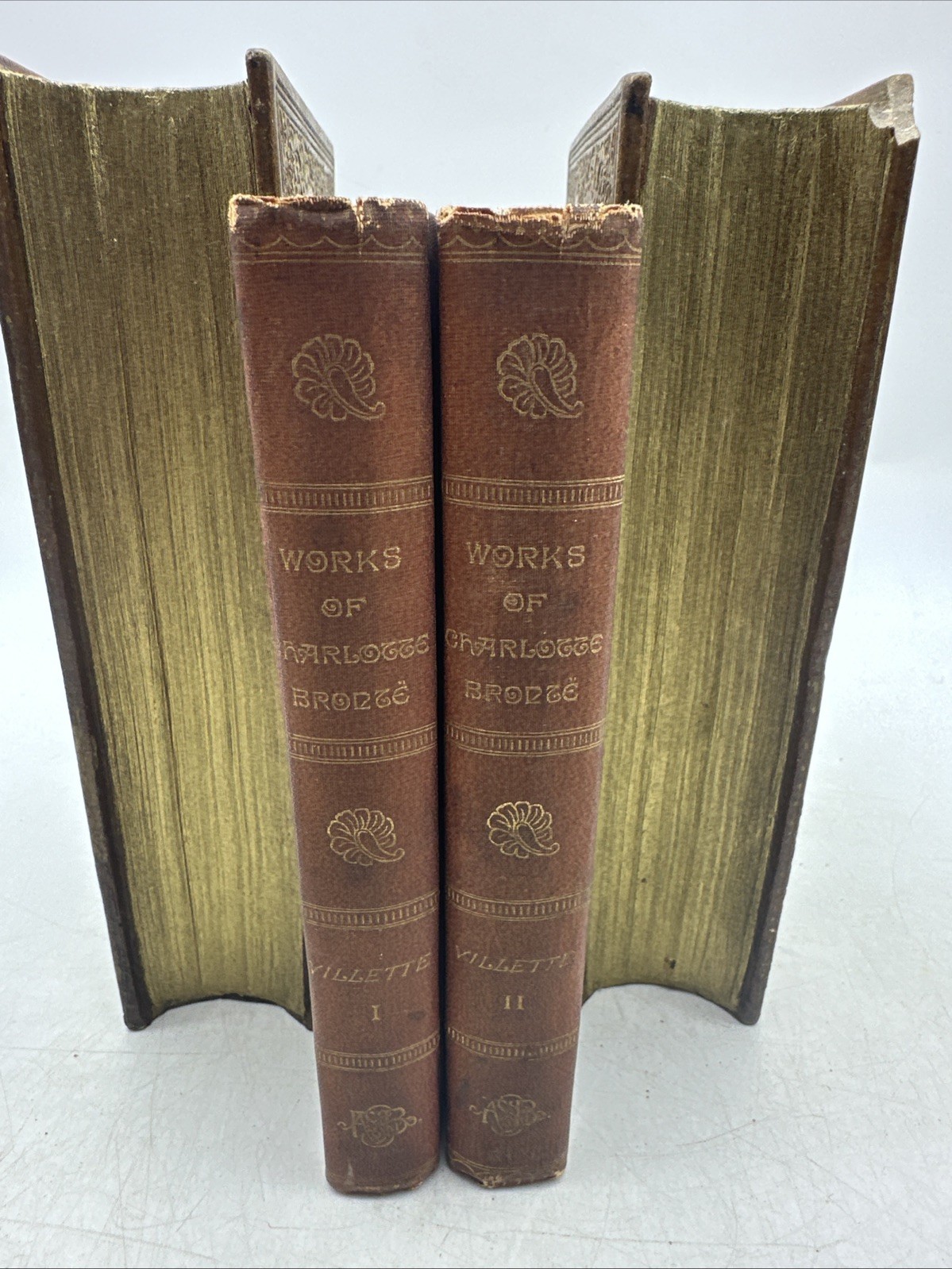 Charlotte Bronte Villette Vol I-II Victorian Cloth Antique Book Set (31-8)