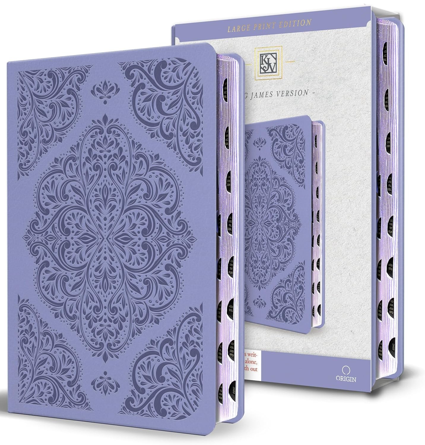 KJV Holy Bible, Large Print Medium Format, Lavender Faux Leather Bonded Leather