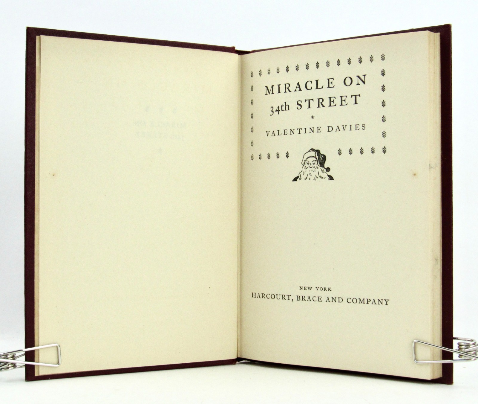 MIRACLE ON 34th STREET Valentine Davies 1947 Harcourt Brace & Co HBDJ BCE VGC