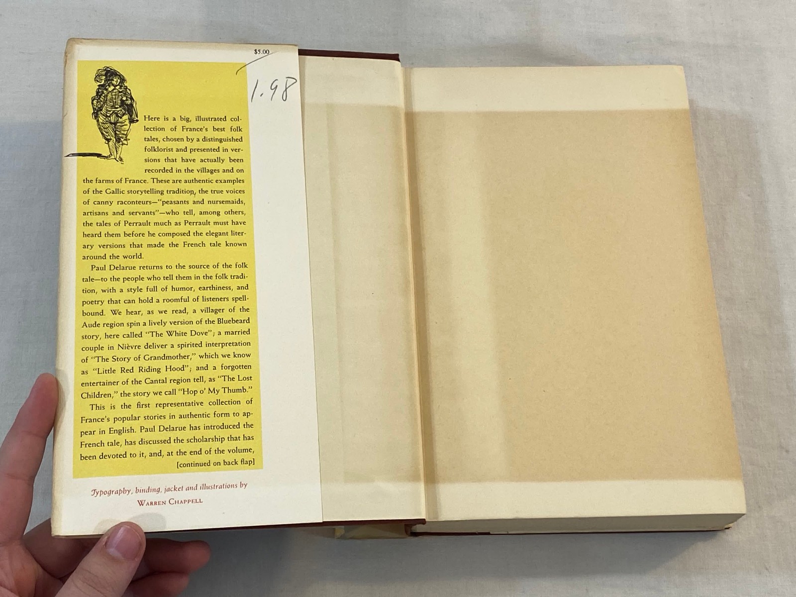 The Borzoi Book Of French Folk Tales Paul Delarue 1ST EDITION HCDJ 1956