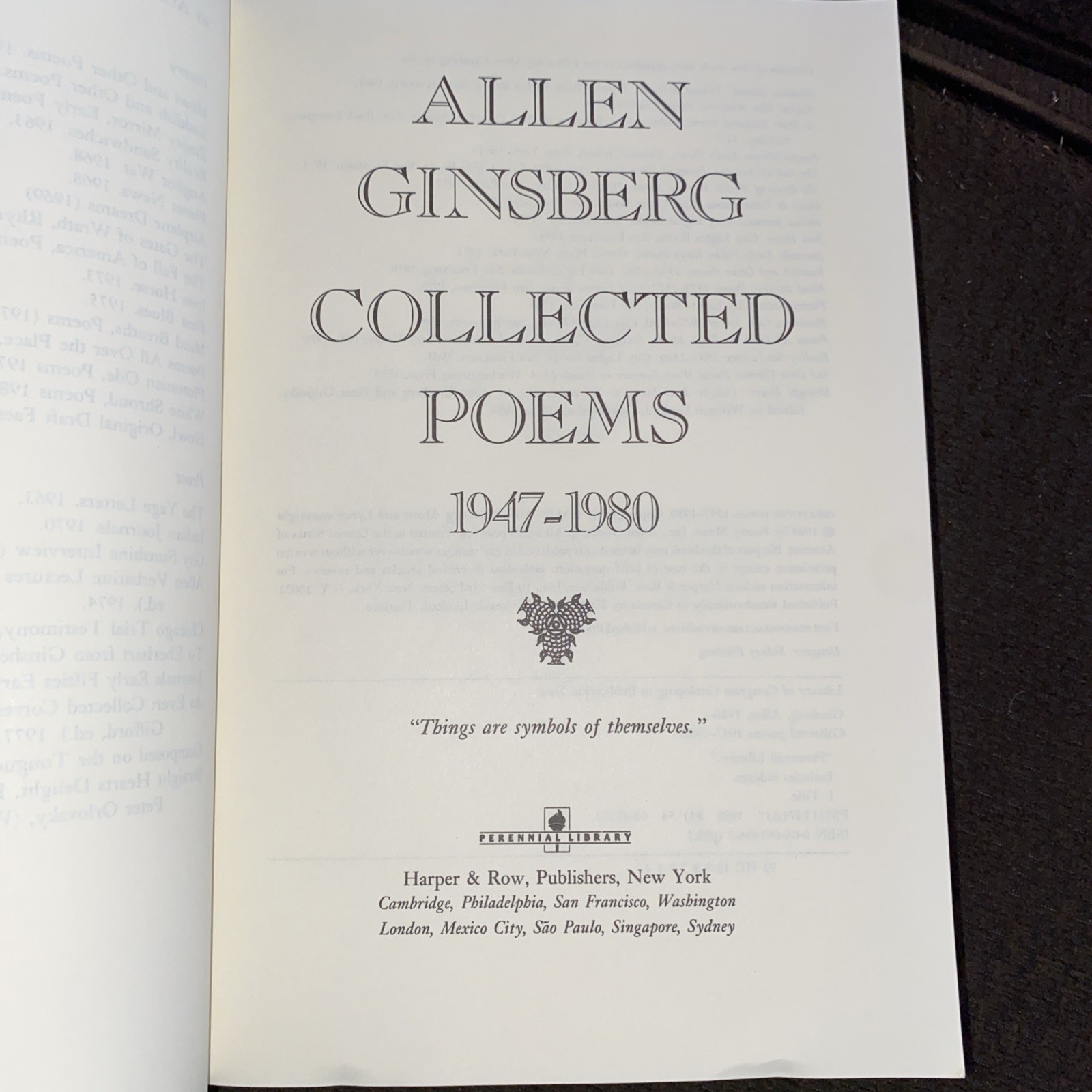 Allen Ginsberg / COLLECTED POEMS 1947-1980 / First Edition/4th Print Vintage PB