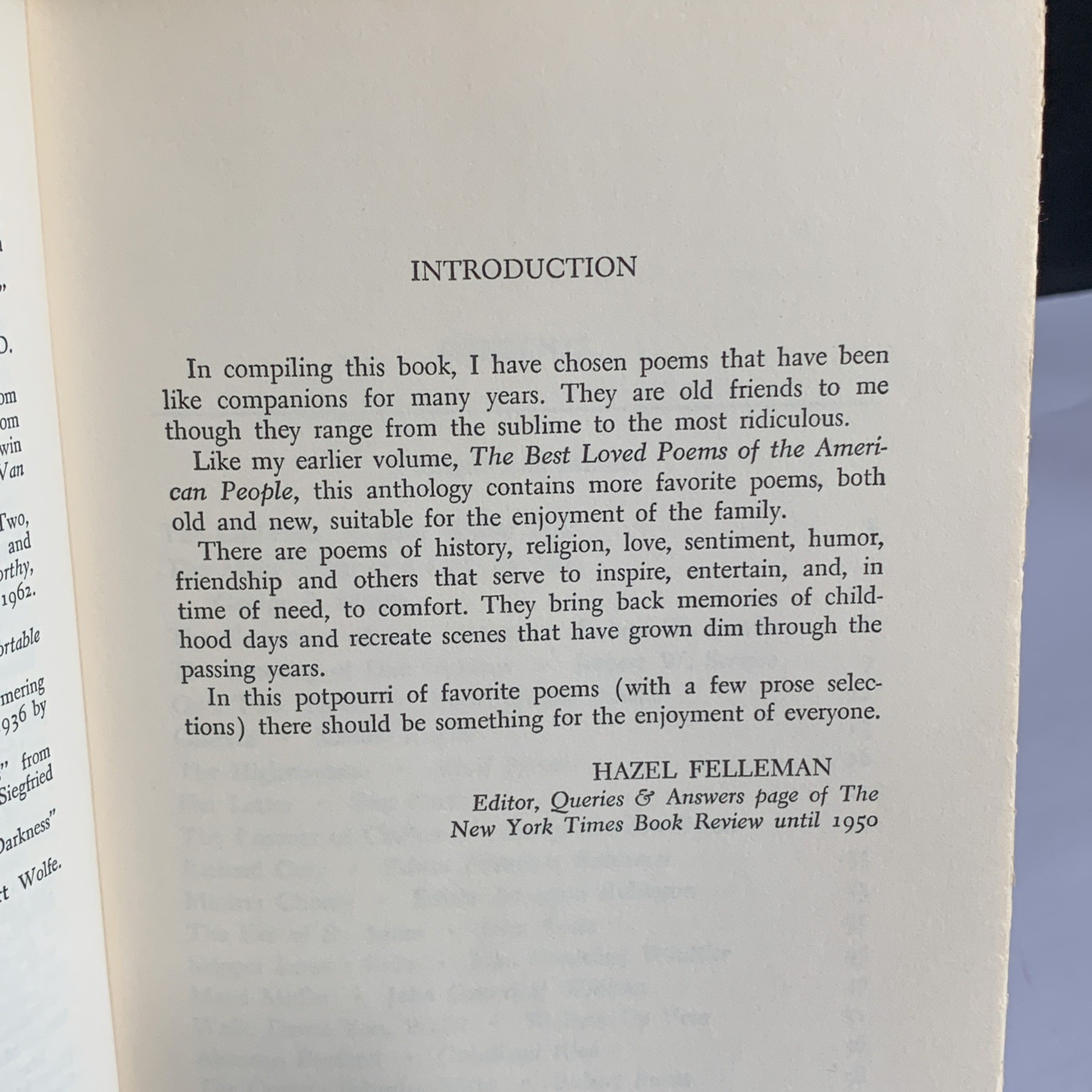 POEMS THAT LIVE FOREVER 1965 Selected by Hazel Felleman Hardback Used