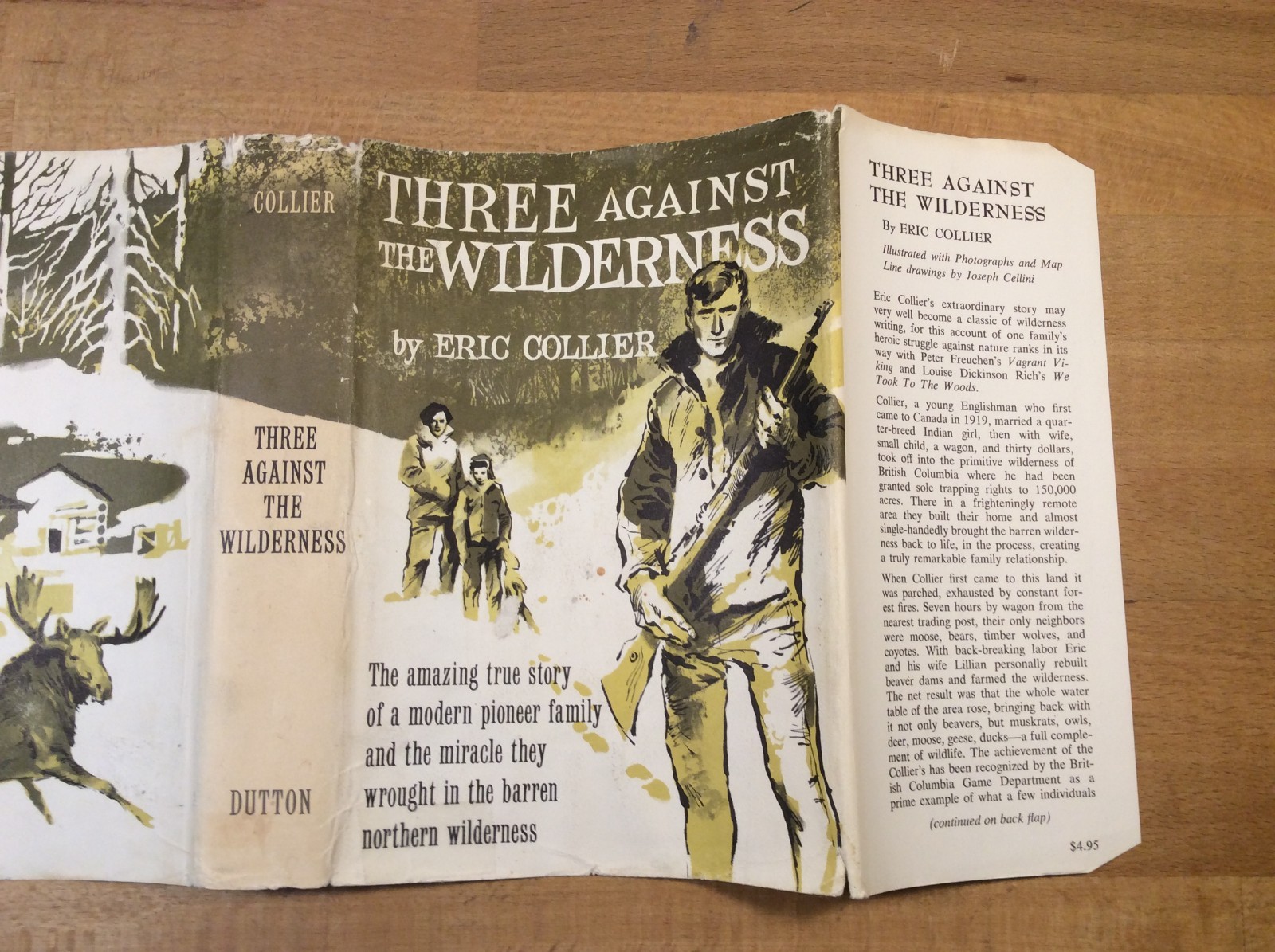 Three Against The Wilderness, Collier, 1959 Hardcover 1st Edition/1st Printing