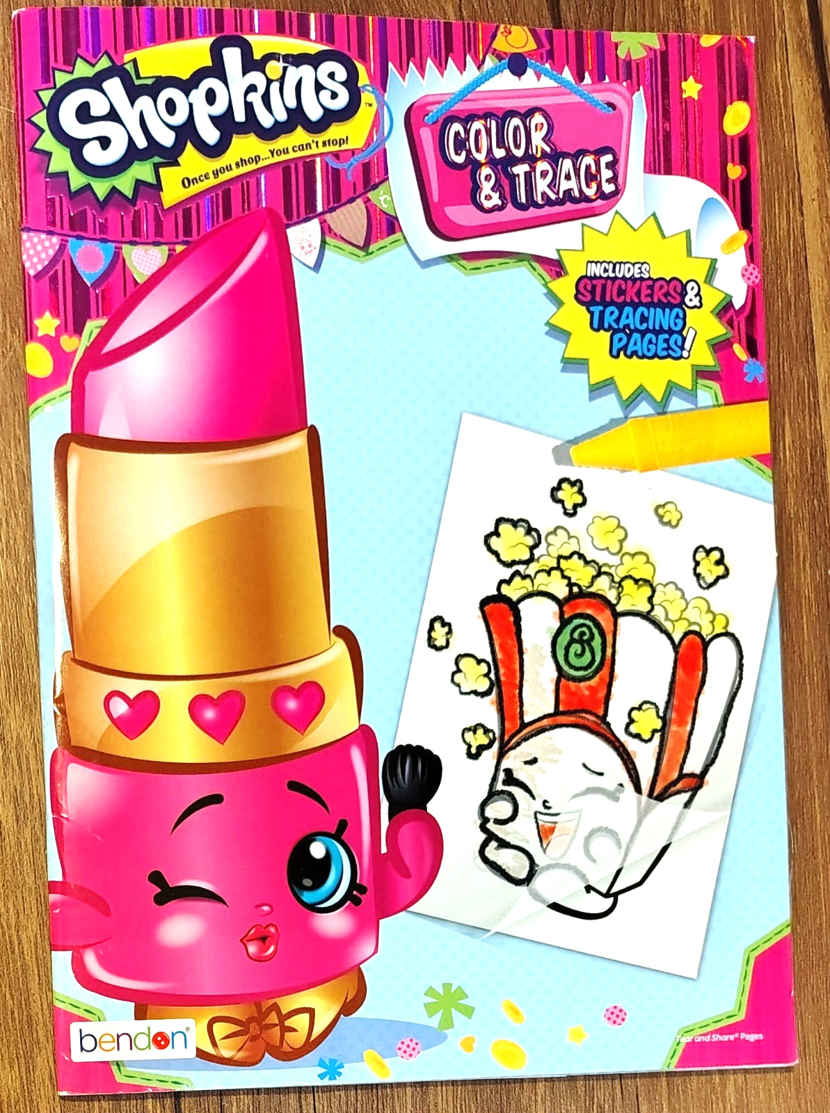 SHOPKINS COLOR & TRACE INCLUDES STICKERS & TRACING PAGE Coloring Book
