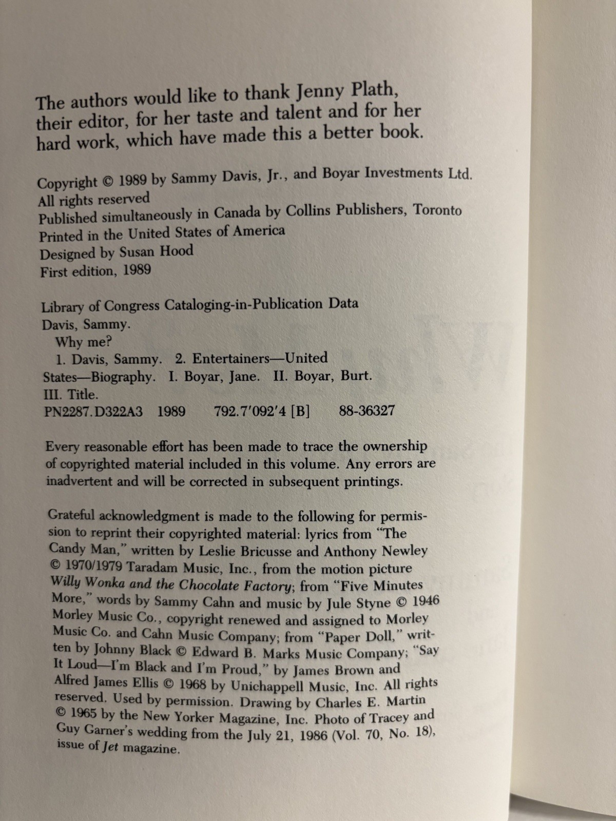 Sammy Davis, Jr. Hardcover books: Yes I Can & Why Me? (First Edition)