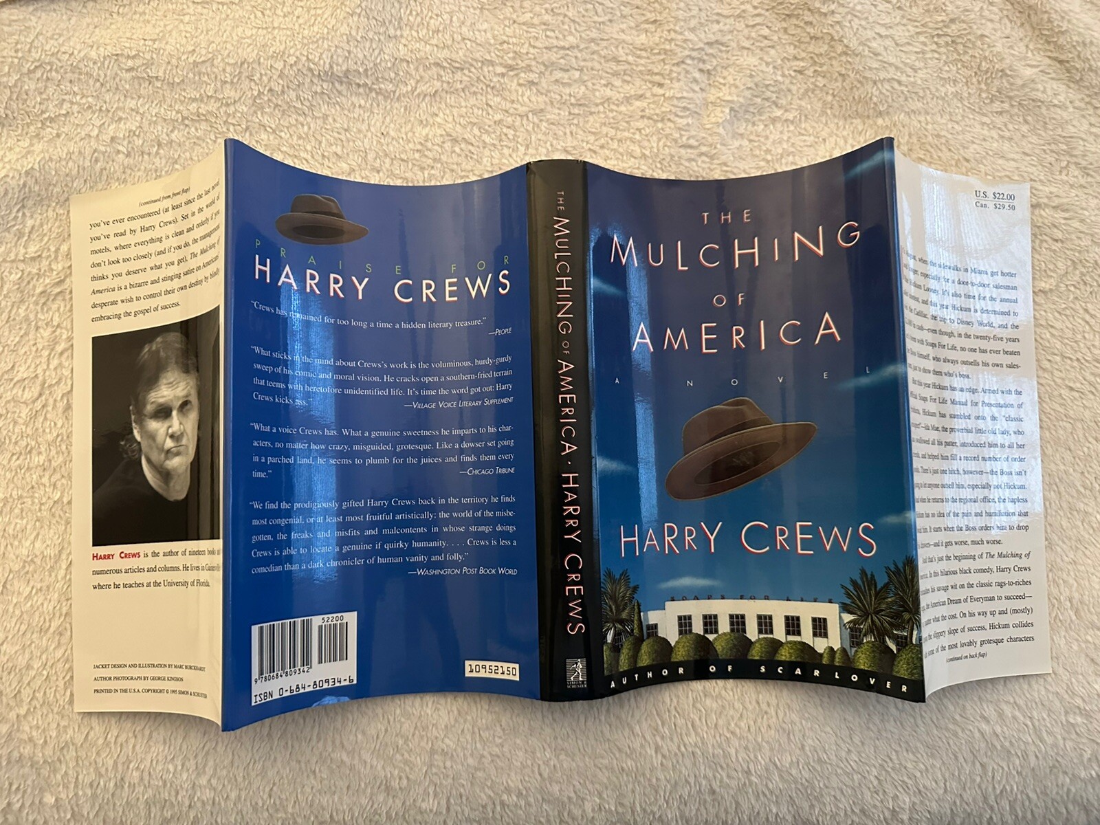 Signed 1st/1st THE MULCHING OF AMERICA by Harry Crews 1995 hardcover