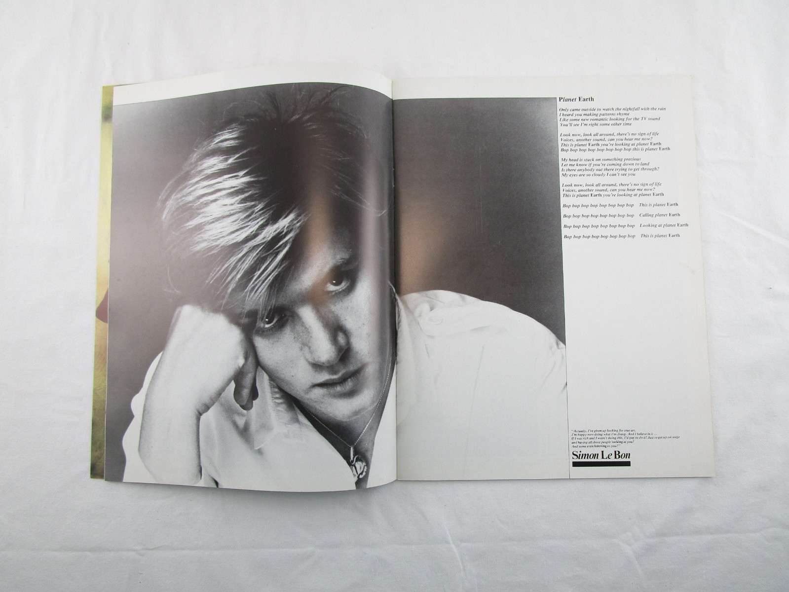 Duran Duran The Book Of Words & The Official Lyric Book Used
