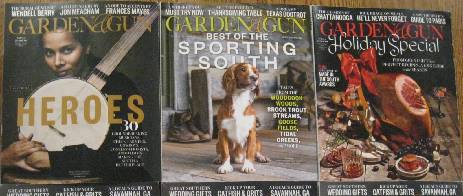 LOT OF 9 GARDEN & GUN SOFTCOVERS APRIL / MAY 2020 THROUGH OCTOBER /NOVEMBER 2023