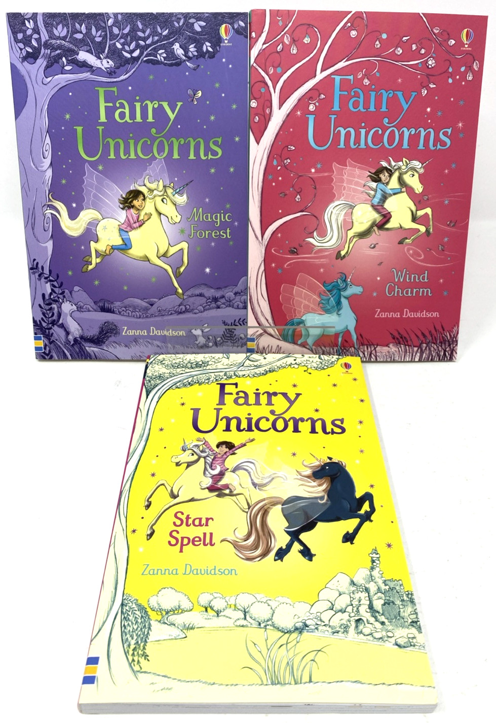 USBORNE Book Bundle Fairy Unicorns Lot of 3 (1, 3, 6) Paperback Zanna Davidson
