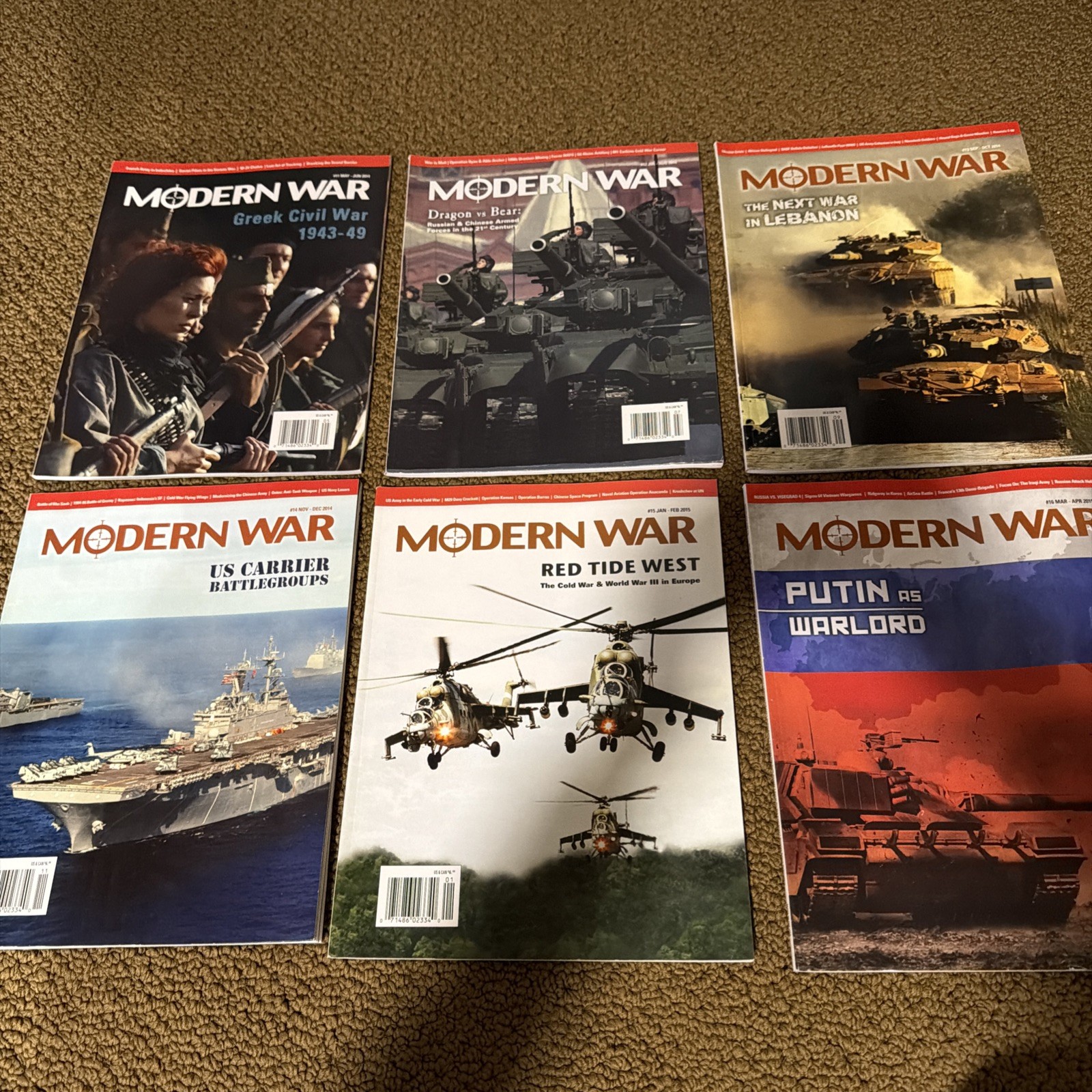 MODERN WAR MAGAZINEs 11-16 ONLY MAGAZINE NO GAMES.