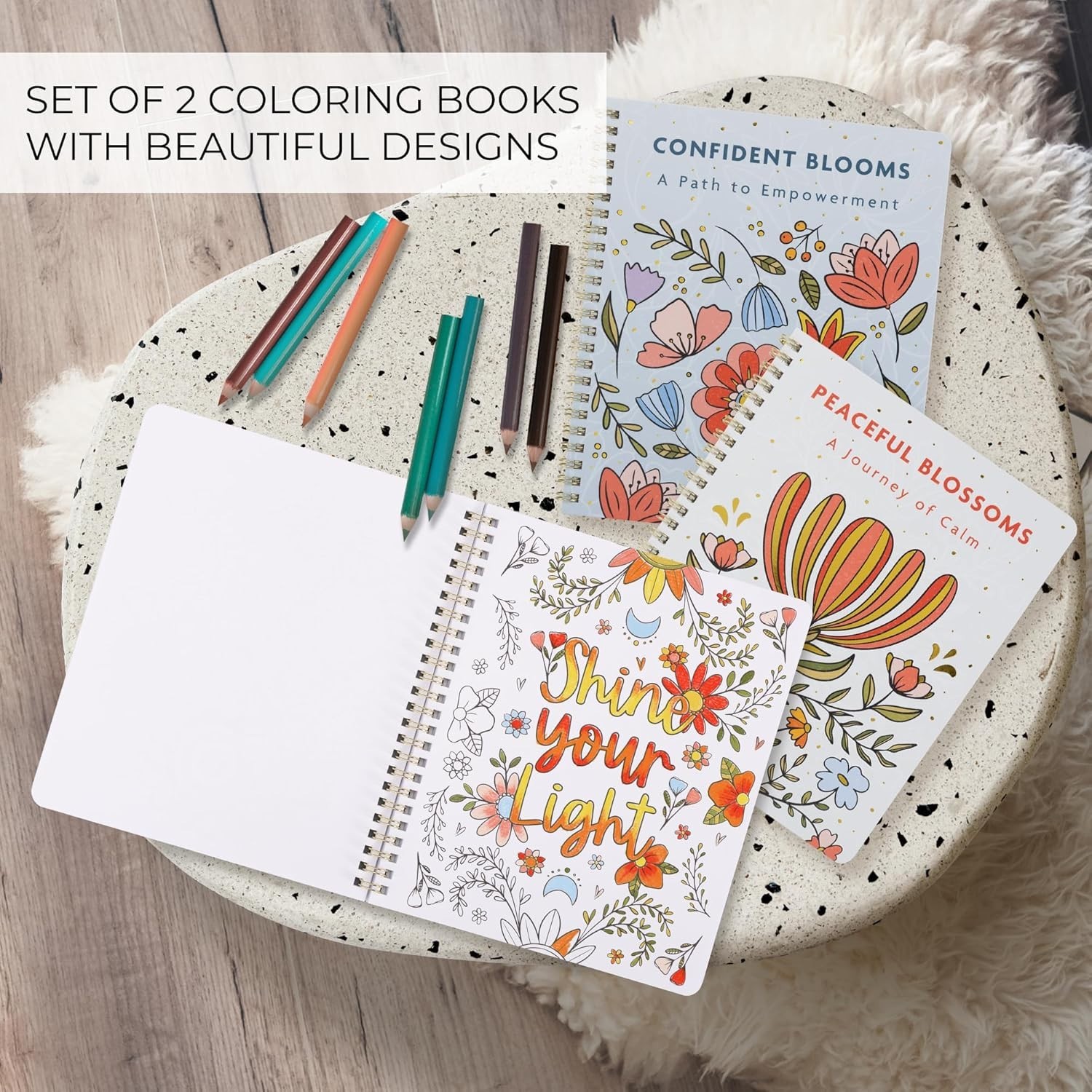 Relax and Create: Adult Coloring Book Set for Mindfulness & Joy – Women’s Gift