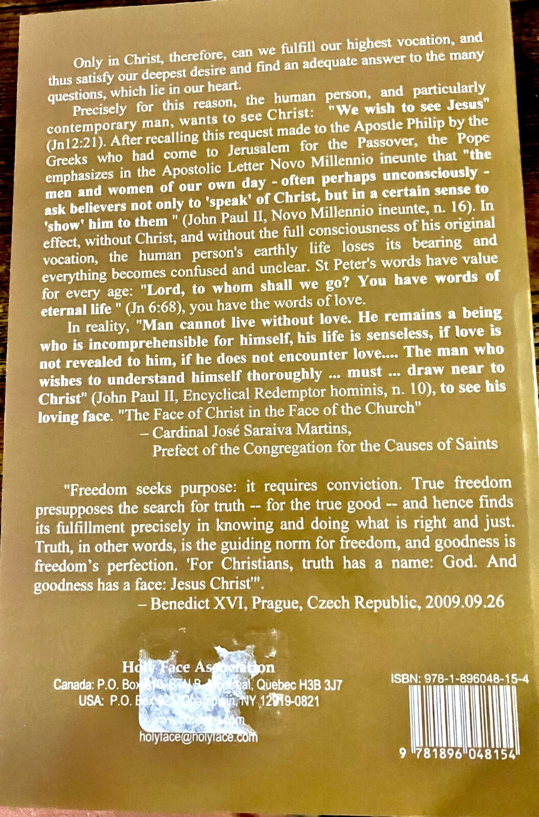 The Holy Face of Jesus Christ – Paperback – VERY GOOD