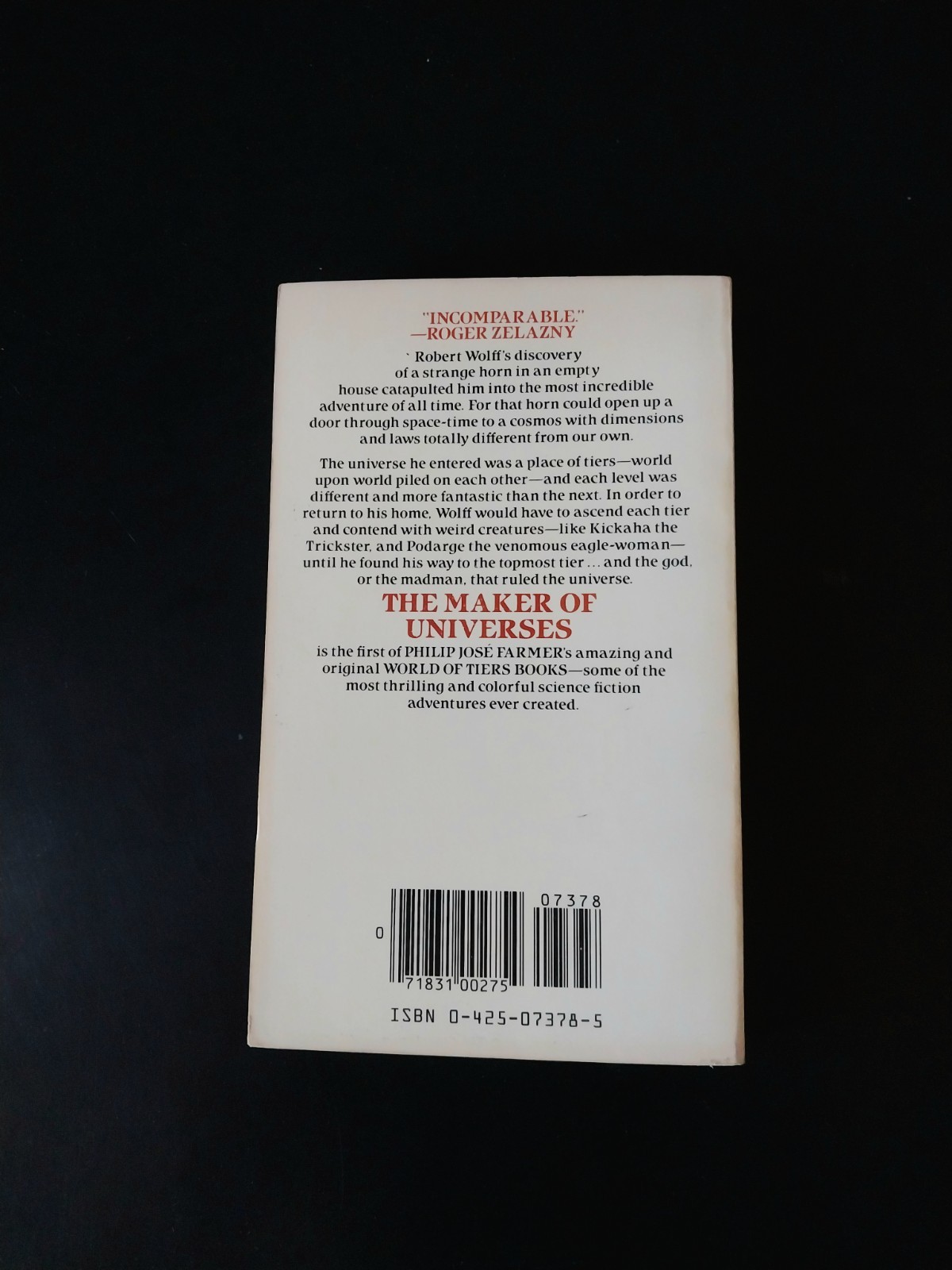 Philip Jose Farmer – The Maker of Universes – Berkley Edition 1st Printing 1984