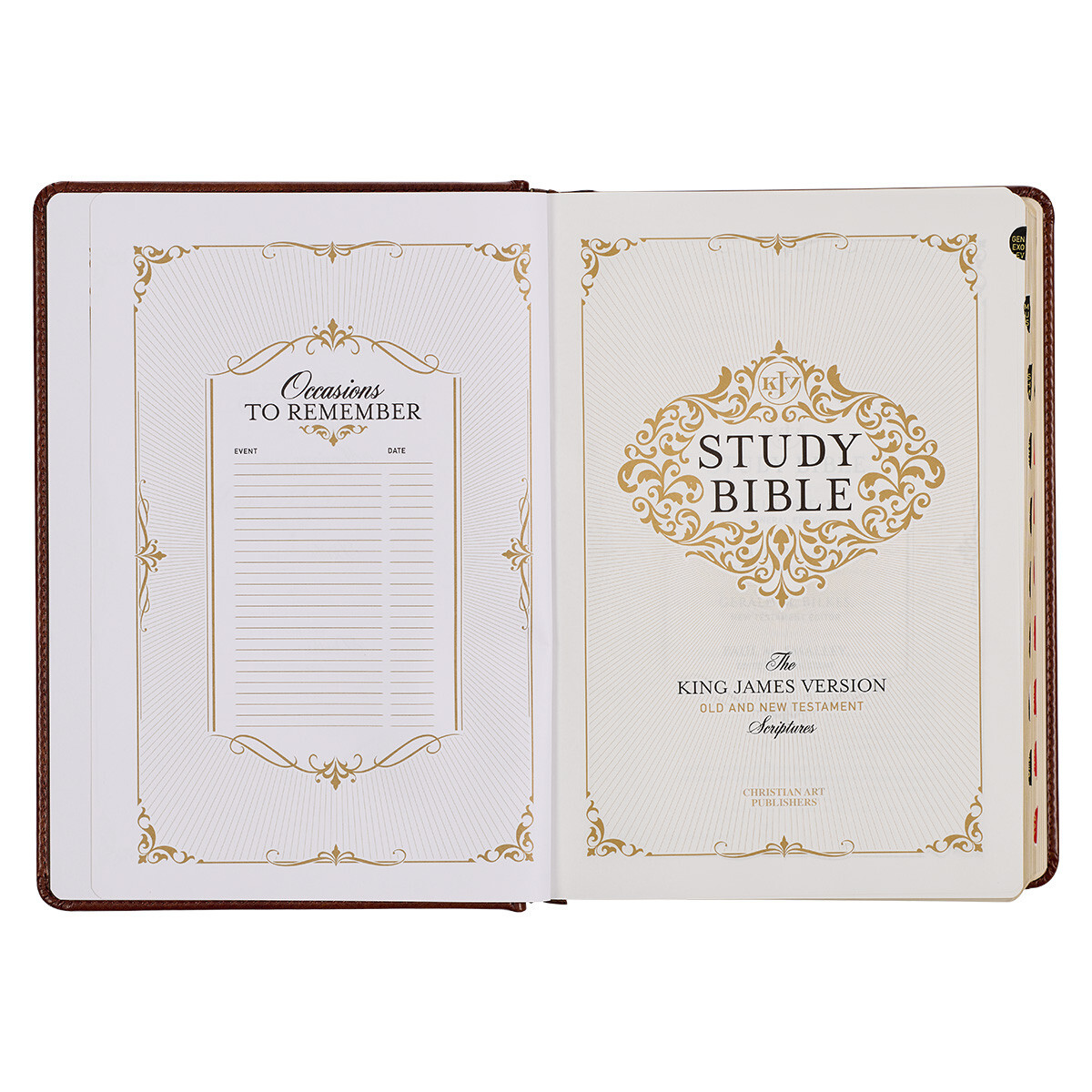 The Holy Bible King James Version Study Bible Indexed Toffee/Burgandy Hardcover