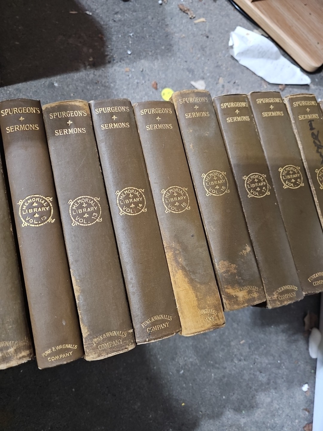 RARE Antique Spurgeon’s Sermons 20 Book Complete LOT Memorial Library