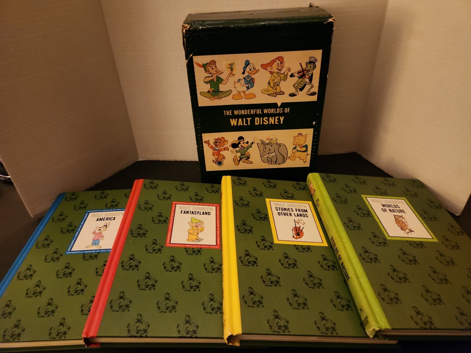 1965 Vintage The Wonderful Worlds of Walt Disney 4 Vol Box Set Golden Press