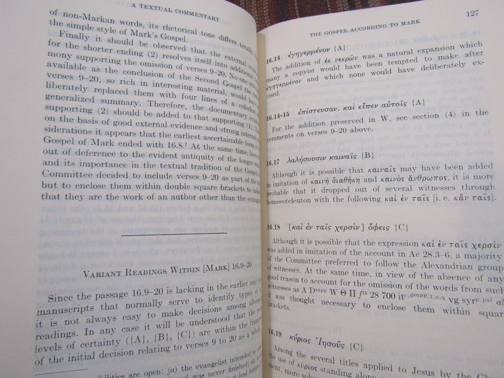 1975 Metzger A TEXTUAL COMMENTARY ON THE GREEK NEW TESTAMENT Nice Copy