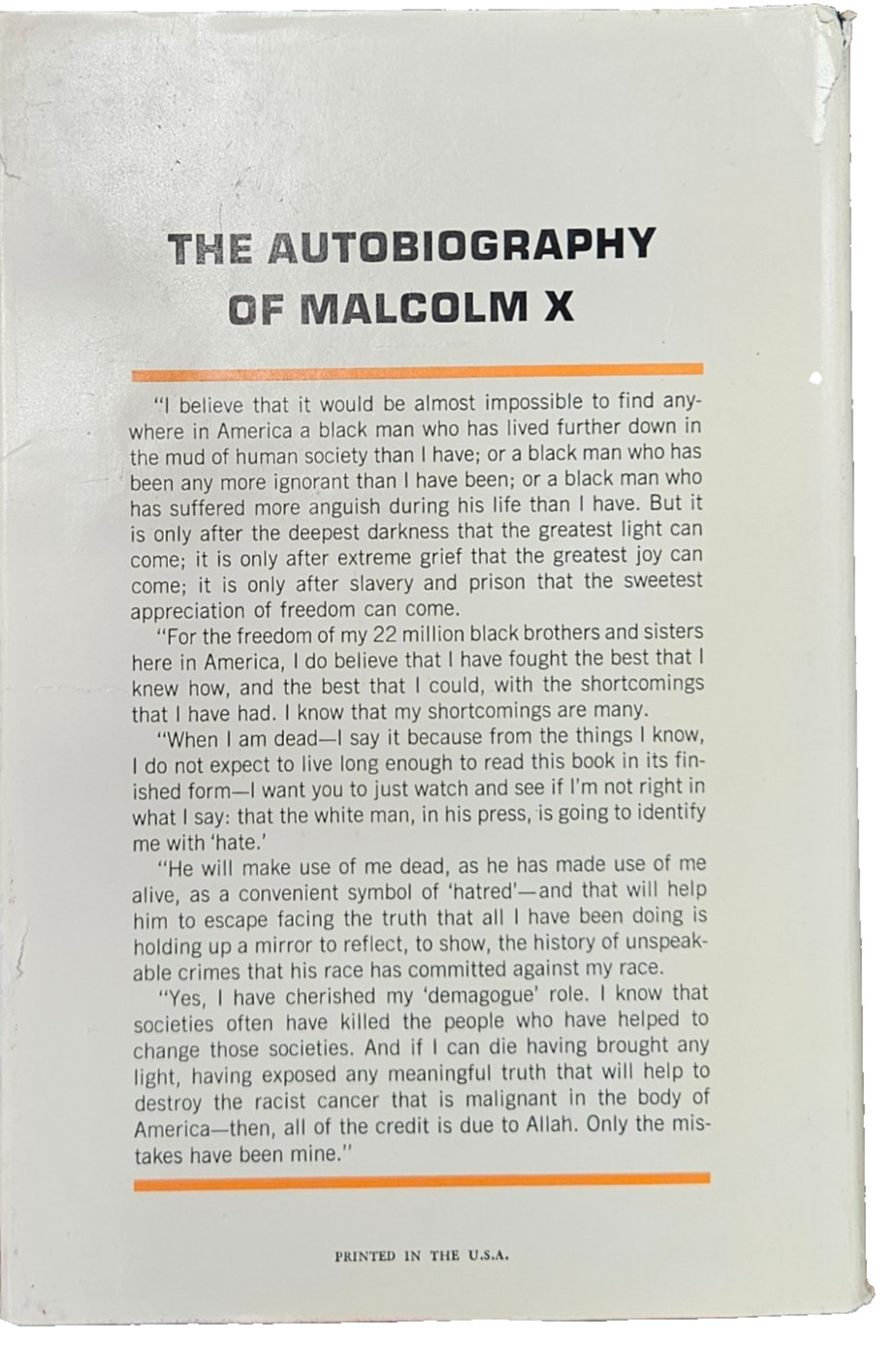 The Autobiography of Malcom X – 10th Printing, 1965 Grove Book Club Ed.