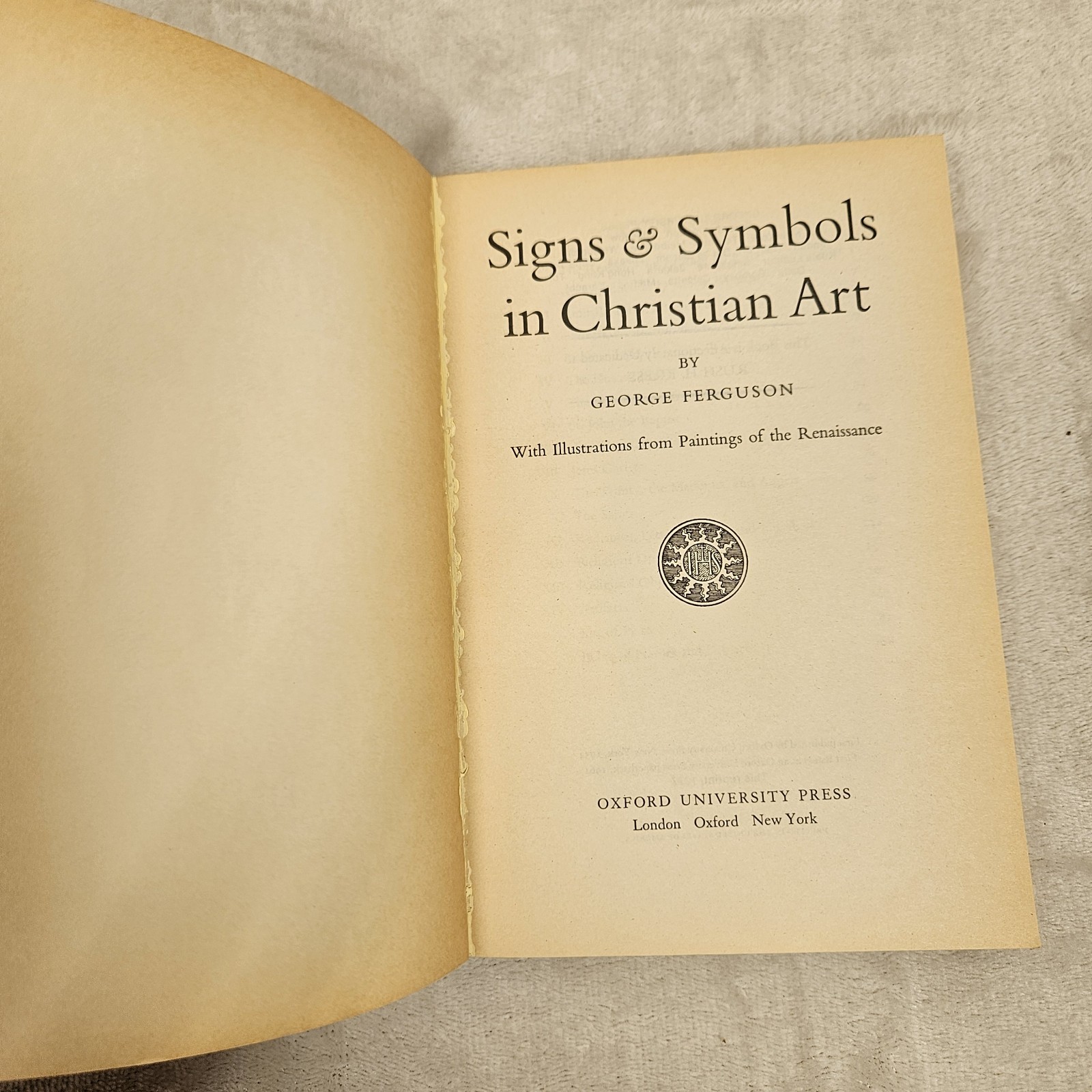 1977 Signs & Symbols In Christian Art Book By George Ferguson Papberback