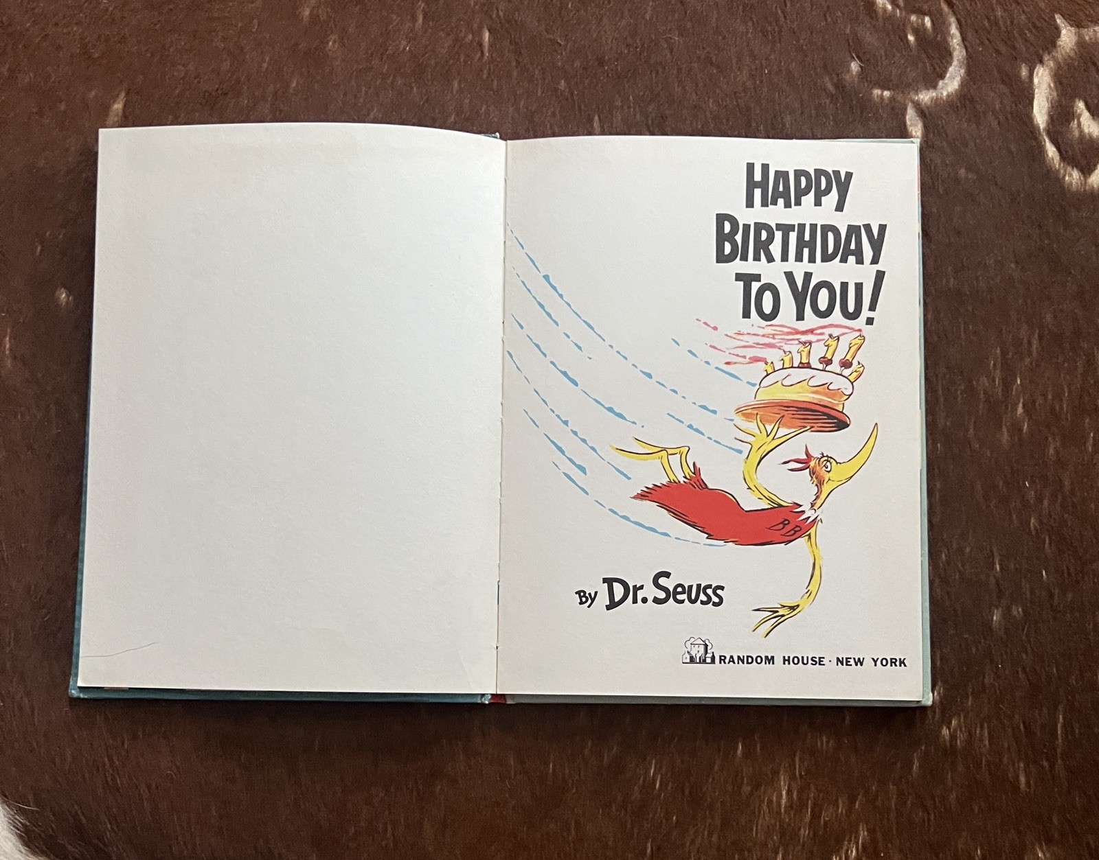 Dr. Seuss Happy Birthday To You! Vintage Hardcover Book 1959 Retro Illustration