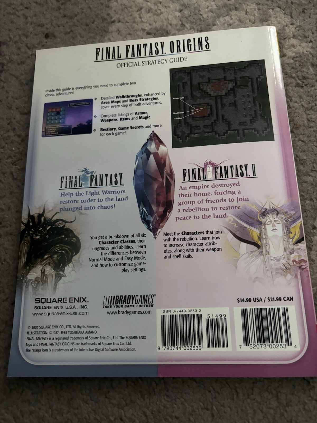 Final Fantasy Origins Bradygames Official Strategy Guide 2003 Playstation